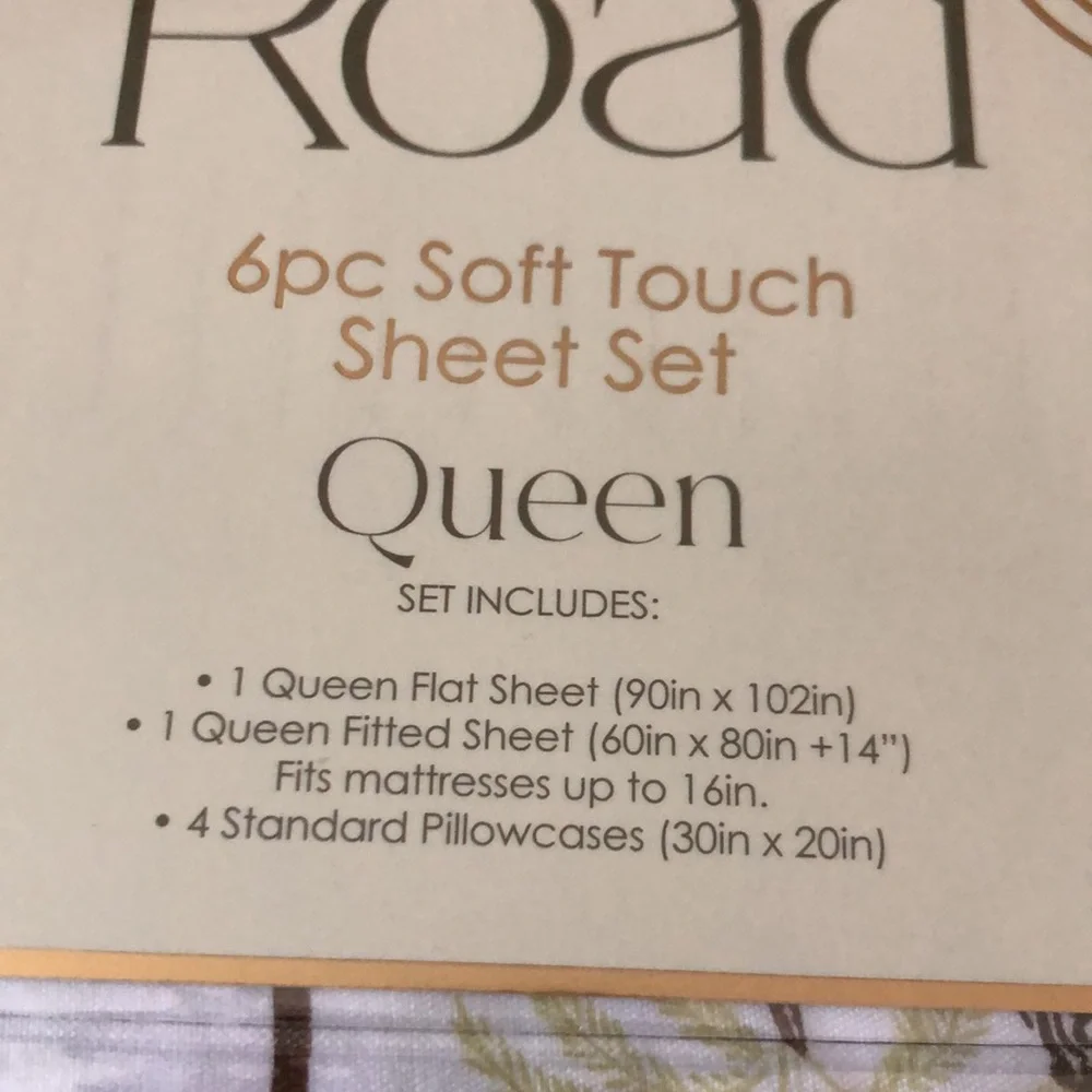 Ivory Road Queen Sheet Set - Pastel Palm & Tiger Print